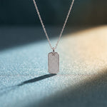 1.40 Ct Round Cut Lab Grown Diamond Pavé Dog Tag Pendant for Women White