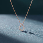 1.05 Ct Round Cut Lab Grown Diamond Pear Shape Pendant for Women Rose Gold