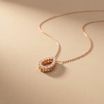 1.05 Ct Round Cut Lab Grown Diamond Pear Shape Pendant for Women Rose Gold