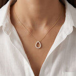 1.05 Ct Round Cut Lab Grown Diamond Pear Shape Pendant for Women Gold