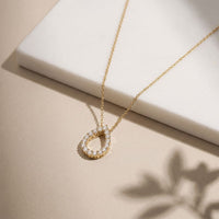 1.05 Ct Round Cut Lab Grown Diamond Pear Shape Pendant for Women Gold