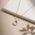1.05 Ct Round Cut Lab Grown Diamond Pear Shape Pendant for Women White