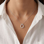 1.05 Ct Round Cut Lab Grown Diamond Pear Shape Pendant for Women White