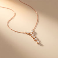 3.50 Ct Multi Cut Lab Grown Diamond Drop Pendant for Women Rose Gold