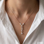 3.50 Ct Multi Cut Lab Grown Diamond Drop Pendant for Women Rose Gold