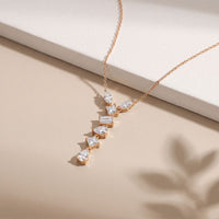 3.50 Ct Multi Cut Lab Grown Diamond Drop Pendant for Women Rose Gold