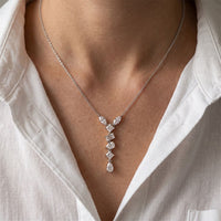 3.50 Ct Multi Cut Lab Grown Diamond Drop Pendant for Women White