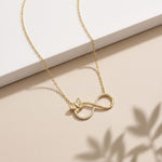 0.25 Ct Round Cut Lab Grown Diamond Infinity Butterfly Necklace for Women Gold