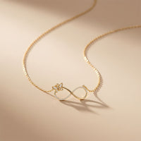 0.25 Ct Round Cut Lab Grown Diamond Infinity Butterfly Necklace for Women Gold