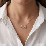 0.25 Ct Round Cut Lab Grown Diamond Infinity Butterfly Necklace for Women White