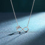 0.25 Ct Round Cut Lab Grown Diamond Infinity Butterfly Necklace for Women White