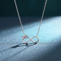 0.25 Ct Round Cut Lab Grown Diamond Infinity Butterfly Necklace for Women White