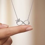 0.25 Ct Round Cut Lab Grown Diamond Infinity Butterfly Necklace for Women White