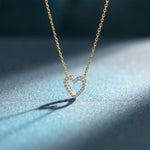 0.25 Ct Round Cut Lab Grown Diamond Heart Pendant Necklace Gold
