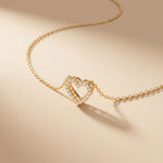 0.25 Ct Round Cut Lab Grown Diamond Heart Pendant Necklace Gold