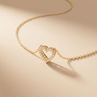 0.25 Ct Round Cut Lab Grown Diamond Heart Pendant Necklace Gold
