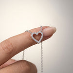 0.25 Ct Round Cut Lab Grown Diamond Heart Pendant Necklace White