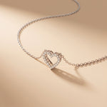 0.25 Ct Round Cut Lab Grown Diamond Heart Pendant Necklace White