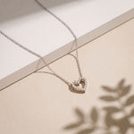 0.25 Ct Round Cut Lab Grown Diamond Heart Pendant Necklace White