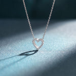 0.25 Ct Round Cut Lab Grown Diamond Heart Pendant Necklace White