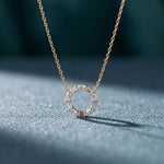 3 Ct Emerald & Oval Cut Lab Grown Diamond Open Circle Pendant Necklace Gold