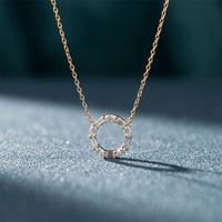 3 Ct Emerald & Oval Cut Lab Grown Diamond Open Circle Pendant Necklace Gold
