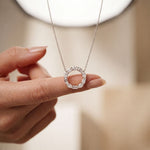3 Ct Emerald & Oval Cut Lab Grown Diamond Open Circle Pendant Necklace White