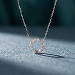 3 Ct Emerald & Oval Cut Lab Grown Diamond Open Circle Pendant Necklace White