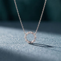 3 Ct Emerald & Oval Cut Lab Grown Diamond Open Circle Pendant Necklace White