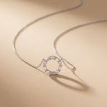 3 Ct Emerald & Oval Cut Lab Grown Diamond Open Circle Pendant Necklace White