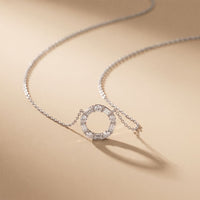 3 Ct Emerald & Oval Cut Lab Grown Diamond Open Circle Pendant Necklace White