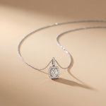 3.80 Ct Cushion Cut Lab Grown Diamond Pavé Frame Pendant Necklace White