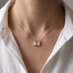 2.50 Ct Emerald Cut Lab Grown Diamond Bezel Pendant Necklace Rose Gold