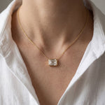 2.50 Ct Emerald Cut Lab Grown Diamond Bezel Pendant Necklace Gold