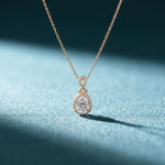 4.20CTW Pear Cut Lab Grown Diamond Infinity Halo Pendant Necklace Gold