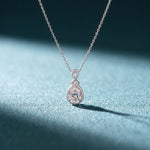 4.20CTW Pear Cut Lab Grown Diamond Infinity Halo Pendant Necklace White