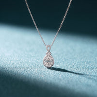 4.20CTW Pear Cut Lab Grown Diamond Infinity Halo Pendant Necklace White