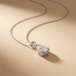 4.20CTW Pear Cut Lab Grown Diamond Infinity Halo Pendant Necklace White