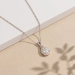 4.20CTW Pear Cut Lab Grown Diamond Infinity Halo Pendant Necklace White