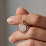 1.15CTW Round Pave Lab Grown Diamond Geometric Medallion Pendant for Women Rose Gold