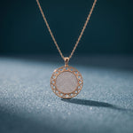 1.15CTW Round Pave Lab Grown Diamond Geometric Medallion Pendant for Women Rose Gold