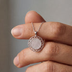 1.15CTW Round Pave Lab Grown Diamond Geometric Medallion Pendant for Women White