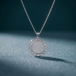 1.15CTW Round Pave Lab Grown Diamond Geometric Medallion Pendant for Women White