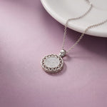 1.15CTW Round Pave Lab Grown Diamond Geometric Medallion Pendant for Women White