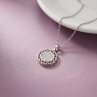 1.15CTW Round Pave Lab Grown Diamond Geometric Medallion Pendant for Women White