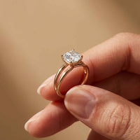 2 CTW Cushion Cut Lab Grown Diamond Engagement Ring, Twin Shank Rose Gold