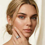 2 CTW Cushion Cut Lab Grown Diamond Engagement Ring, Twin Shank White