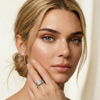 2 CTW Cushion Cut Lab Grown Diamond Engagement Ring, Twin Shank White