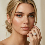 2 CTW Emerald Cut Lab Grown Diamond Engagement Ring, Twin Shank White 