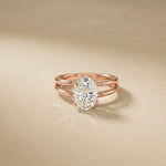 Oval Lab Grown Diamond Split Shank Engagement Ring For Women Rose Gold